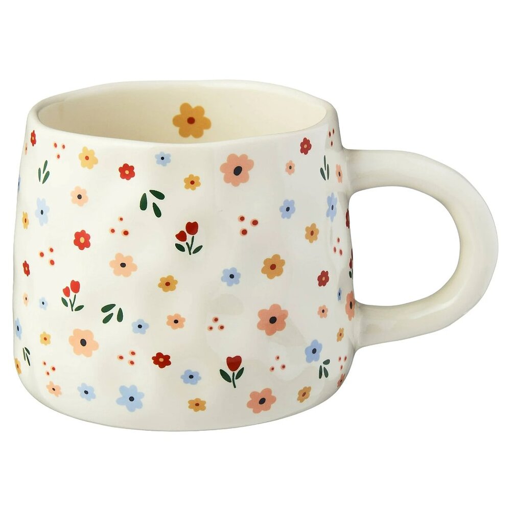 Cute Tiny Flowers Coffee Tea Mug Cup 13 Oz Ceramic, Floral Pattern, Spring - Picture 2 of 4